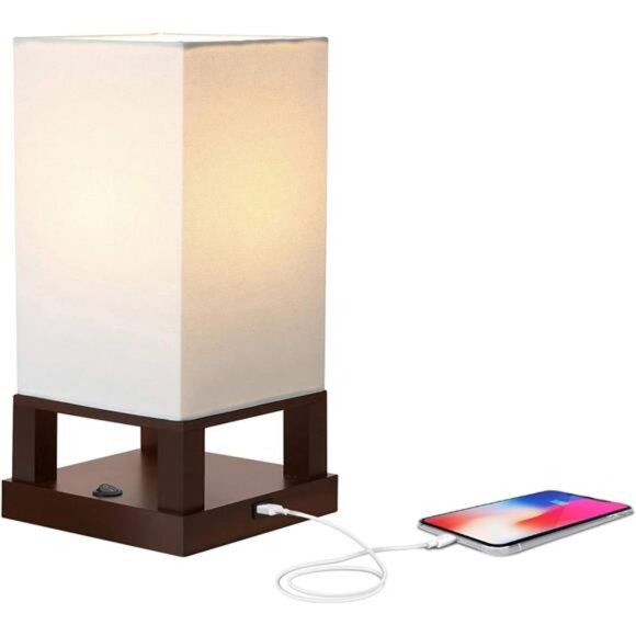 Brightech Maxwell Bedside Lamp with USB Port – Compact Table Lamp for Bedroom - Picture 2 of 7